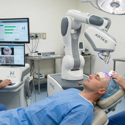 robotinė plaukų transplantacija Turkijoje ARTAS sistema procedūra