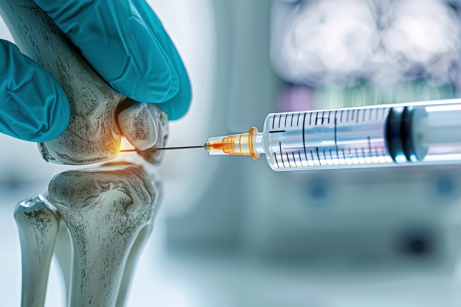 Kelio sąnario proloterapijos injekcija regeneracinei medicinos procedūrai